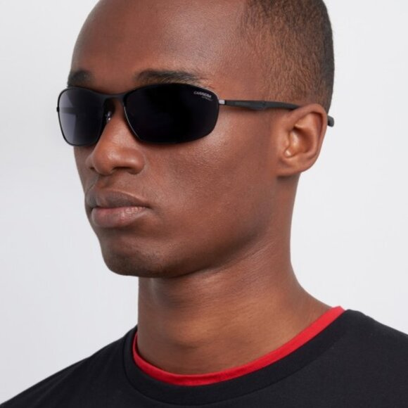 Carrera CARDUC 006/S 0OIT AO Rectangle Sunglasses - Black/Red - Picture 2 of 10